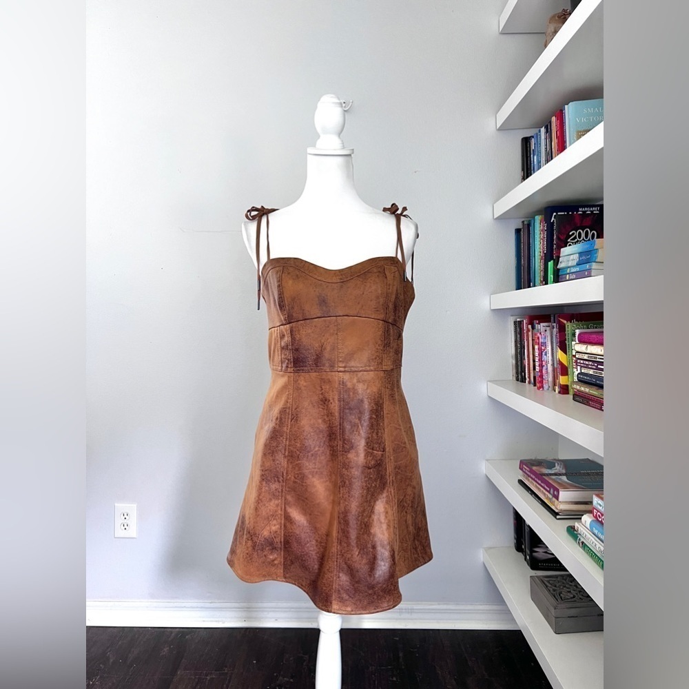 Free People NWT Veronica Suede Festival Mini Dress size 8 - Picture 4 of 15